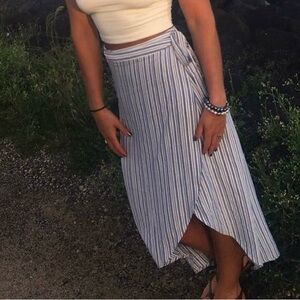 Francesca’s - Striped Blue and White Women's Skirt - Medium